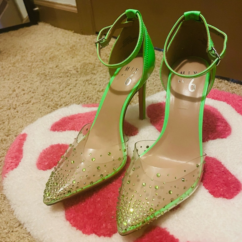 Mix No 6 Green Sparkle Heels